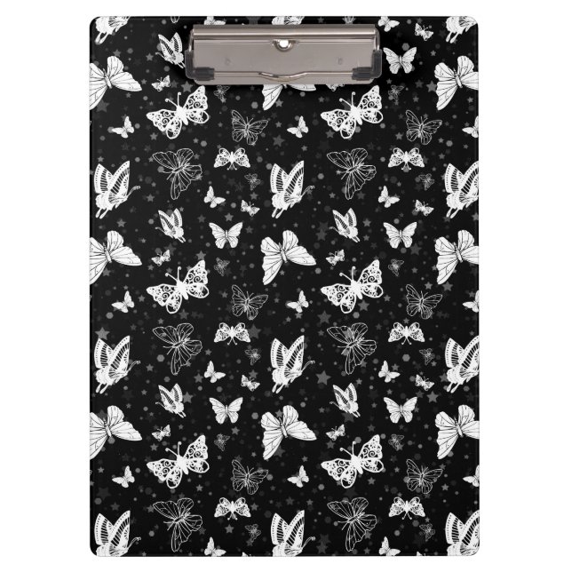 Pranchetas Design de Padrão de Ilustração de Borboleta Branca (Frente)