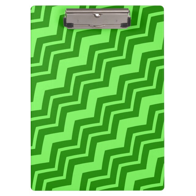 Pranchetas Design de Padrão de Zig Zag Chevron Verde (Frente)