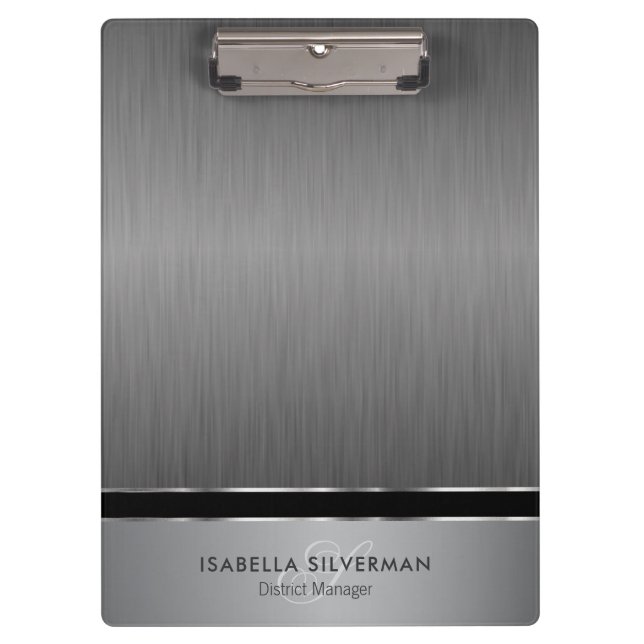 Pranchetas Design do Monograma Executivo - Aço do pincel (Frente)