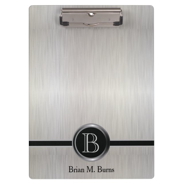 Pranchetas Design do Monograma Executivo - Aço Pincel Branco (Frente)