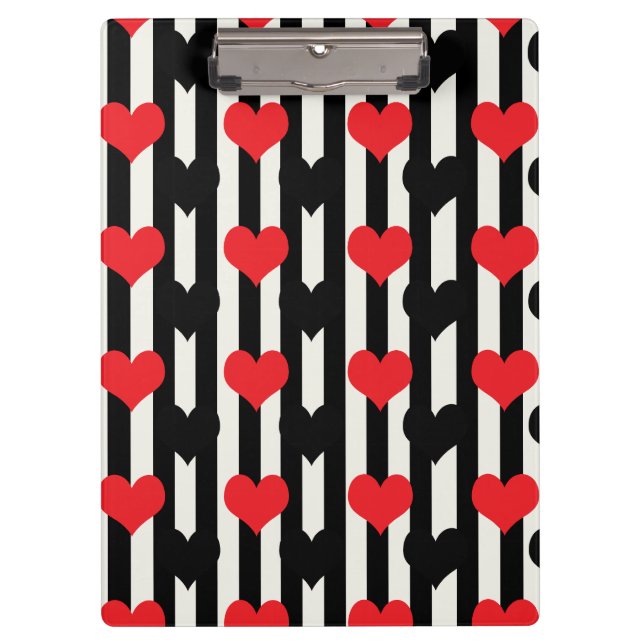 Pranchetas Design do padrão cardíaco vermelho vermelho-preto (Frente)