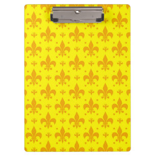 Pranchetas Design do padrão Fleur-de-lis amarelo