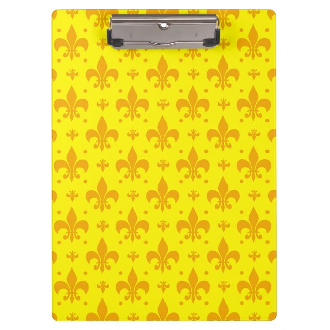 Pranchetas Design do padrão Fleur-de-lis amarelo (Frente)