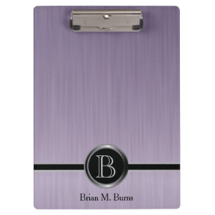 Pranchetas Design executivo do monograma - aço Amethyst da