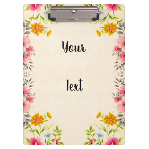 Pranchetas design floral elegante com o seu texto