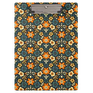 Pranchetas Design Floral Moderno de Laranja e Turquesa
