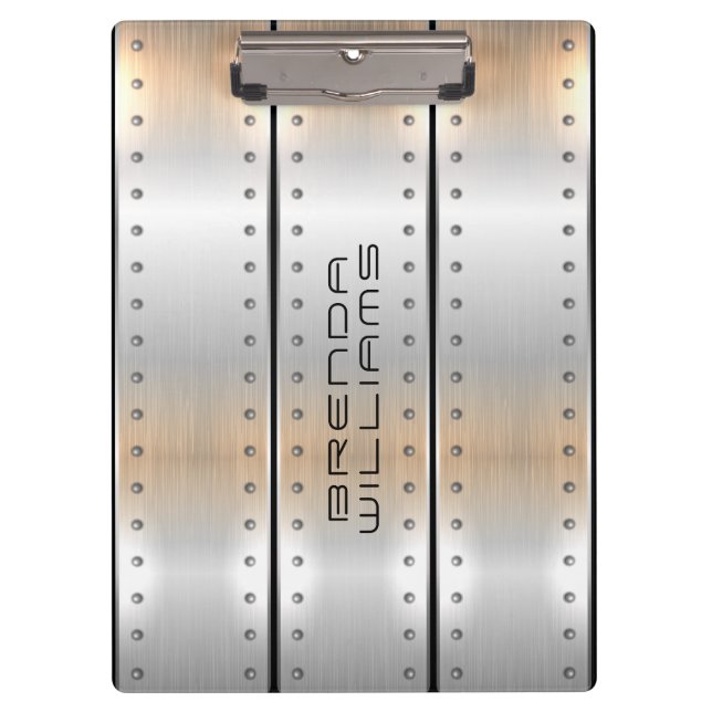 Pranchetas Design geométrico de textura em alumínio escovado (Frente)