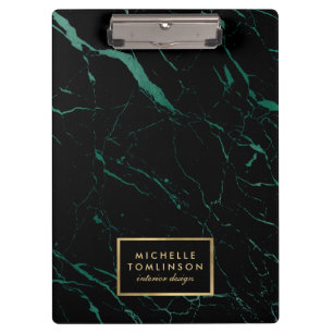 Pranchetas Designer de mármore preto e verde personalizado