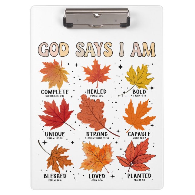 Pranchetas Deus disse que eu vou cair no outono colheita Graç (Frente)