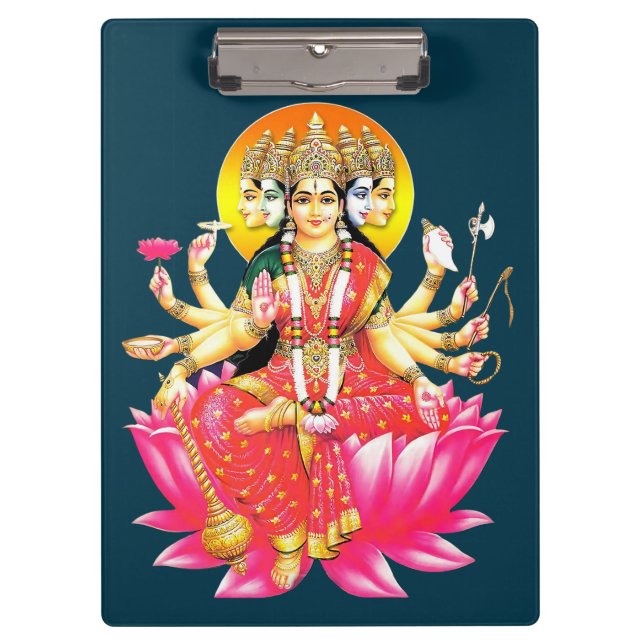 Pranchetas Deusa Gayatri Devi no Lotus Hindu Deity (Frente)