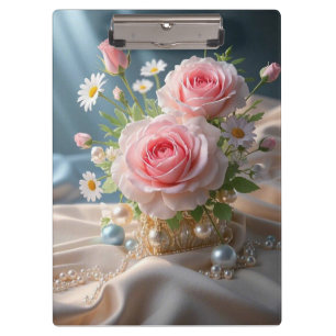 Pranchetas Dia das mães Rosas cor-de-rosa delicadas e margari