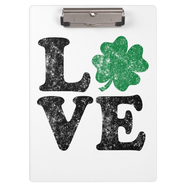 Pranchetas Dia de São Patrício LOVE Shamrock Irish (Frente)