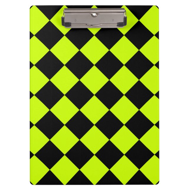 Pranchetas Diag Checkered - amarelo preto e fluorescente (Frente)