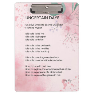 Pranchetas Dias Incertos - Espero que o Poema de Incentivo à 