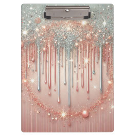 Pranchetas Dica de brilho rosa embutido e prateado