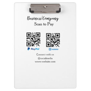 Pranchetas Digitalizar para pagar q r code paypal venmo adici