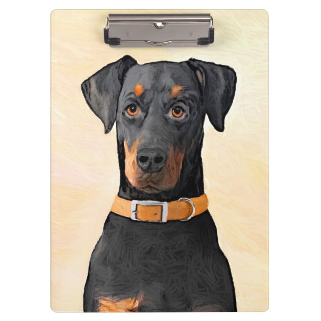 Pranchetas Doberman Pinscher Pintura Original Descortada (Frente)
