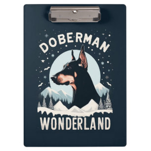 Pranchetas Doberman Wonderland - Tema de Neve do Cachorro