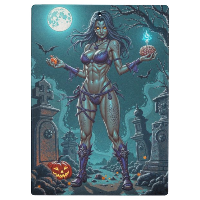 Pranchetas Doce de Halloween ou Namorada Zumbi com Miolos (Verso)