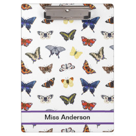 Pranchetas Docente personalizável de borboleta-branca