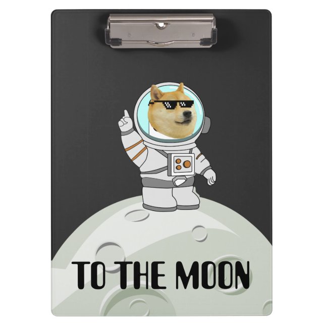 Pranchetas Dogecoin para a lua cachorro negro engraçado de as (Frente)