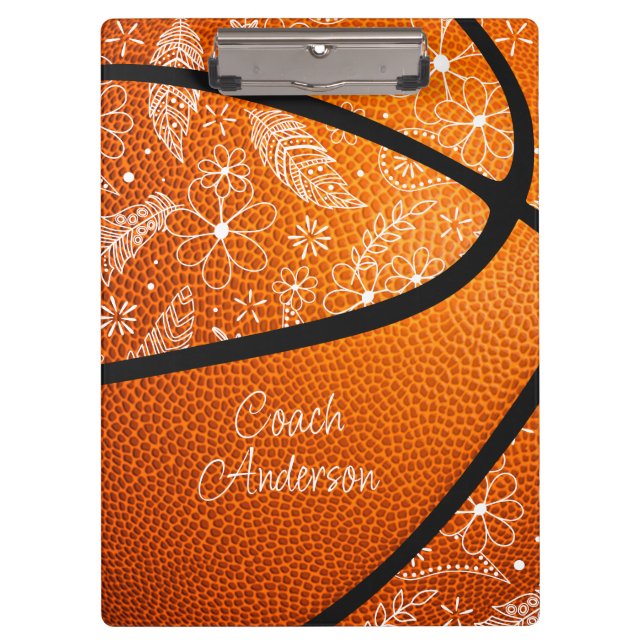 Pranchetas doodle penas flores paisleys basquete boho (Frente)
