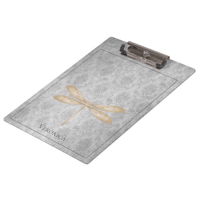 Pranchetas Dourada Dragonfly Damask (Inclinado)