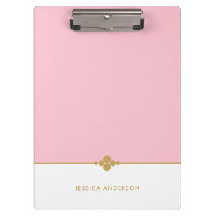 Pranchetas Dourado personalizado branco rosa elegante