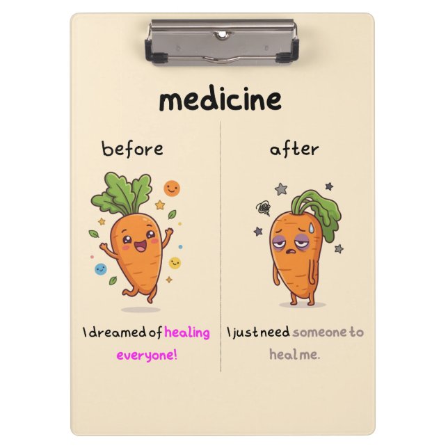 Pranchetas Dr. Carrot Before & After Medicine Funny Medical C (Frente)