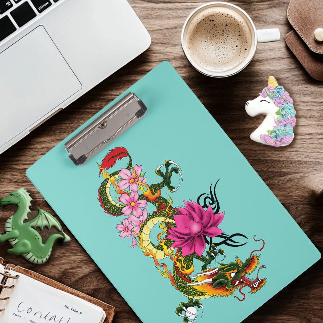 Pranchetas Dragão Chinês Flor de Lótus Cerejeiras (Criador carregado)