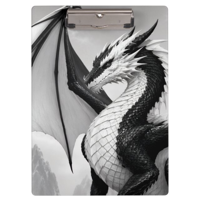 Pranchetas Dragão preto e branco (Frente)