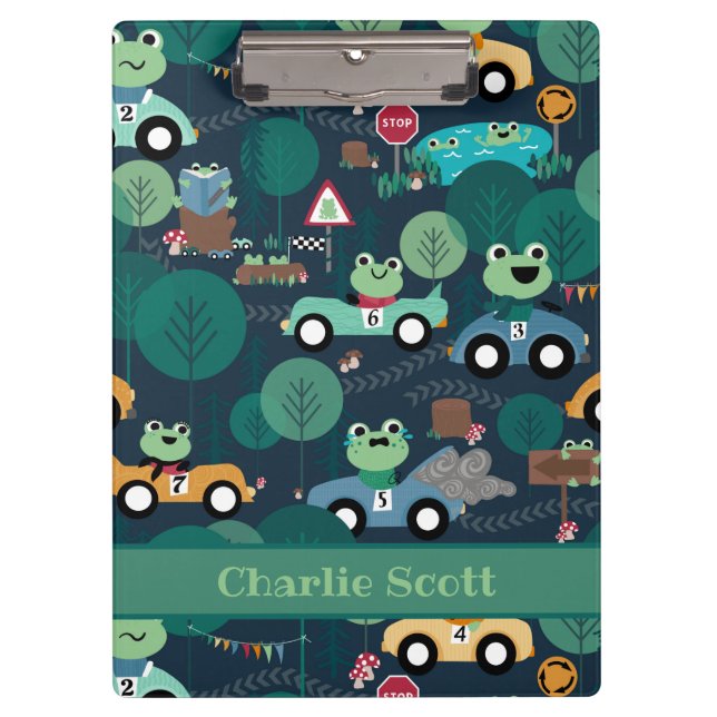 Pranchetas Drivers de Carros de Raça de sapo Crianças Persona (Frente)