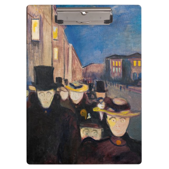 Pranchetas Edvard Munch - Noite em Karl Johan Street (Frente)