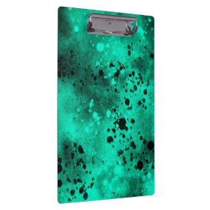 Pranchetas Efeito de respingo de tinta verde e preto