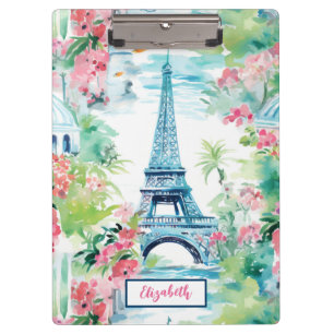 Pranchetas Eiffel Tower Paris França Floral