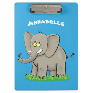 Pranchetas Elefante engraçado e bonito com desenho animado de