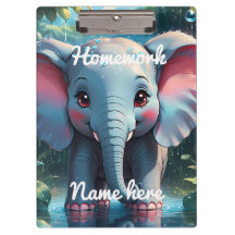 Elefante Personalizado Fofo na Chuva