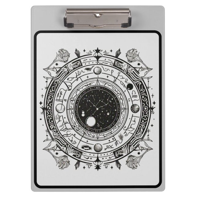 Pranchetas Elegância Celestial: Designs de Zodiac & Constelaç (Frente)