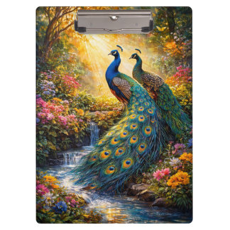 Pranchetas Elegant Peacock Design Clipboard |