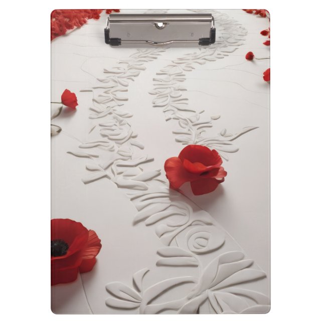 Pranchetas Elegant Red Blossom Path Floral Art (Frente)