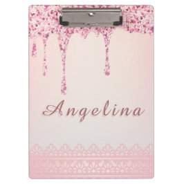 Pranchetas Elegante Brilho Cor-de-Rosa Glamour Gotejante