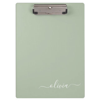 Pranchetas Elegante do Monograma Moderno Minimalista Verde Sa