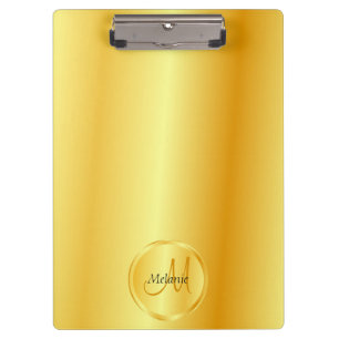 Pranchetas Elegante Dourado de Modelo Monograma Personalizado