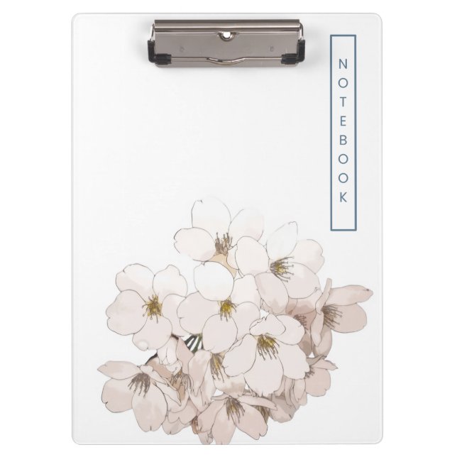 Pranchetas Elegante Flor de Aguarela Branca  (Frente)