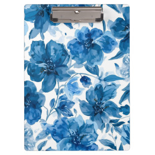 Pranchetas Elegante Floral Aquarela Azul