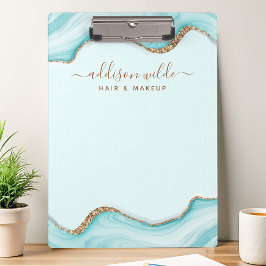 Pranchetas Elegante Glitter Dourado Azul Mármore Ágata Modern