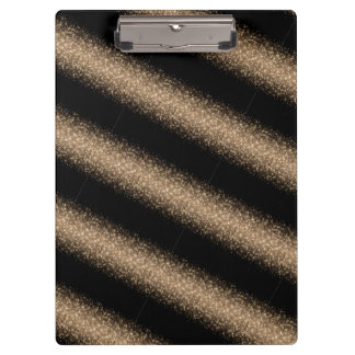Pranchetas Elegante Glitter Ombre Preto e Dourado