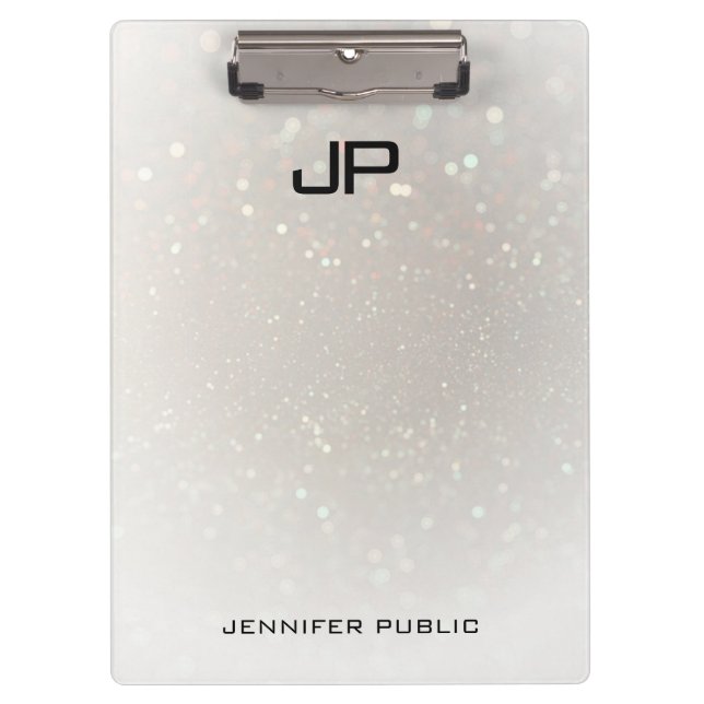 Pranchetas Elegante Moderno Glamoroso Personalizado Monograma (Frente)