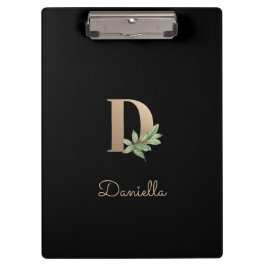 Pranchetas Elegante Monograma Botânico - Letra D