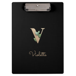 Pranchetas Elegante Monograma Botânico Letra V